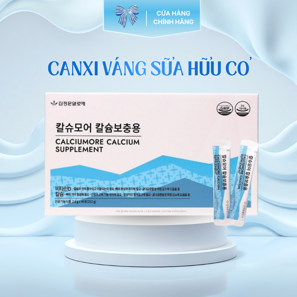 Canxi Váng Sữa Hữu Cơ Hàn Quốc - Hỗ trợ bổ sung canxi, phát triển chiều cao - 1 hộp 90 gói