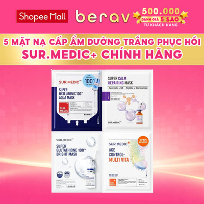 Combo 5 Mặt Nạ Hỗ Trợ Phục Hồi, Dưỡng Trắng, Ngừa Lão Hoá Da SurMedic+ Mask 28g/30gx5