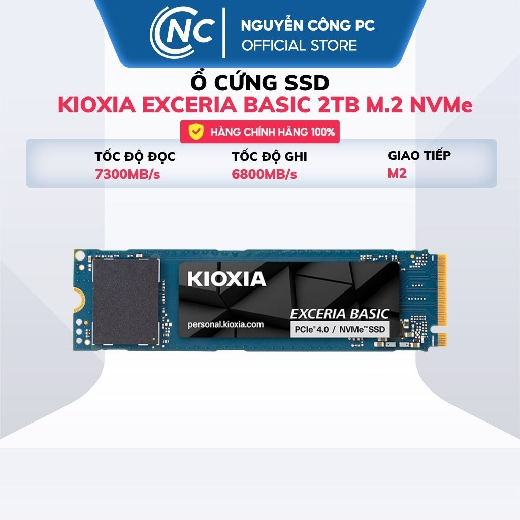 Ổ Cứng SSD KIOXIA EXCERIA BASIC 2TB M.2 NVMe PCIe Gen4 x4 - BH 60 tháng