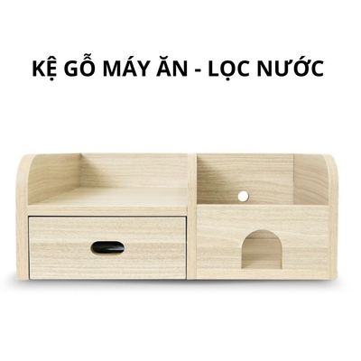 [QUÀ TẶNG] Kệ Gỗ Máy Ăn, Máy Lọc Nước Cho Chó Mèo Helipet Có Ngăn Kéo Tiện Lợi, Chống Trượt An Toàn