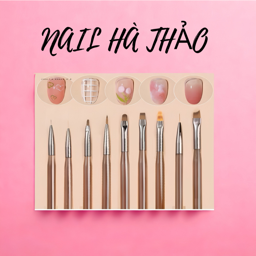 Bộ cọ 9 cây vẽ nail- bộ cọ 9 cây EIDDO cao cấp - cọ vẽ chuyên dụng NAIL HÀ THẢO