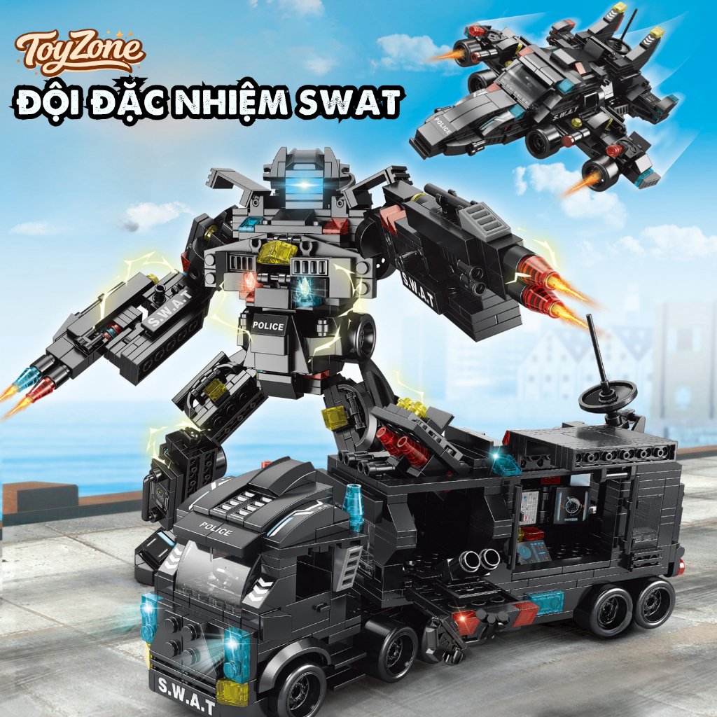 Lắp Ráp Mô Hình Tàu Chiến Hạm, Đội Đặc Nhiệm Swat City, Xe Tăng, Trực Thăng 500 - 1500+ pcs Toyzone