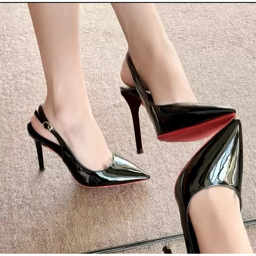 giày cao gót ĐẾ ĐỎ HẬU KHOÁ TRƠN gót cao 9F size 35-40 giày nữ Hnstore