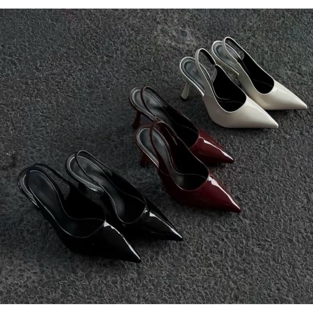 giày cao gót ĐẾ ĐỎ HẬU CHUN TRƠN gót cao 7F size 35-40 giày nữ Hnstore