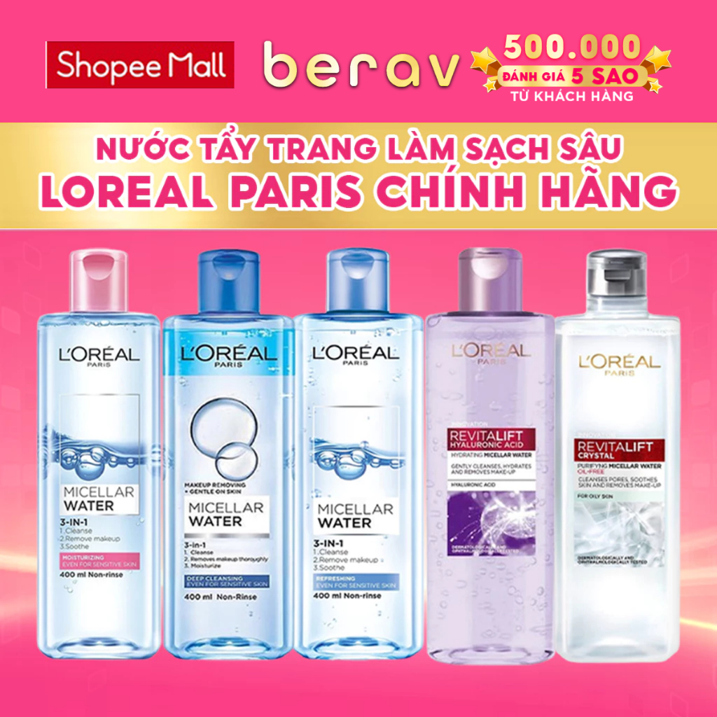 Nước Tẩy Trang Loreal Paris Micellar Water 3-in-1 400ml