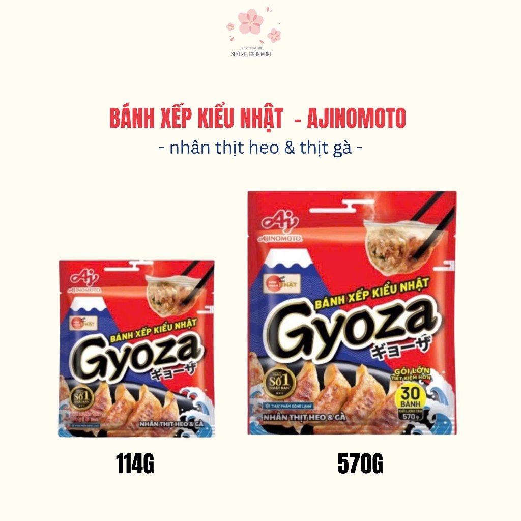 Bánh xếp Gyoza kiểu nhật nhân thịt heo và gà {Ajinomoto}