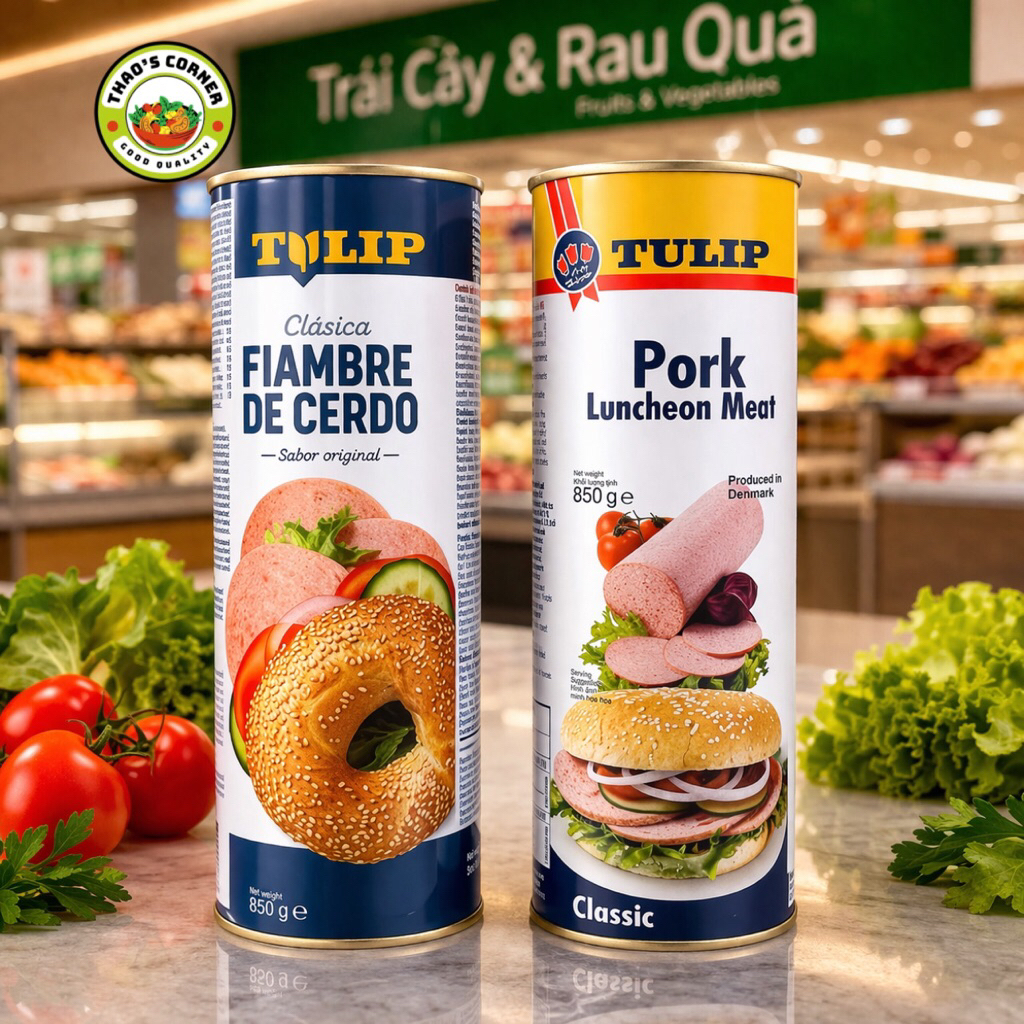 [Date 2030] Thịt Heo Hộp Tulip 850g - Đan Mạch | Tulip Pork Luncheon Meat 850g