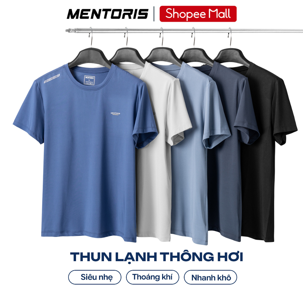 Áo Thun Nam Thể Thao MENTORIS Chất Liệu Thun Lạnh, Form Regular Fit, Co Giãn Thoáng Khí MTS01