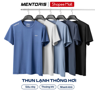 Áo Thun Nam Thể Thao MENTORIS Chất Liệu Thun Lạnh, Form Regular Fit, Co Giãn Thoáng Khí MATS25S001