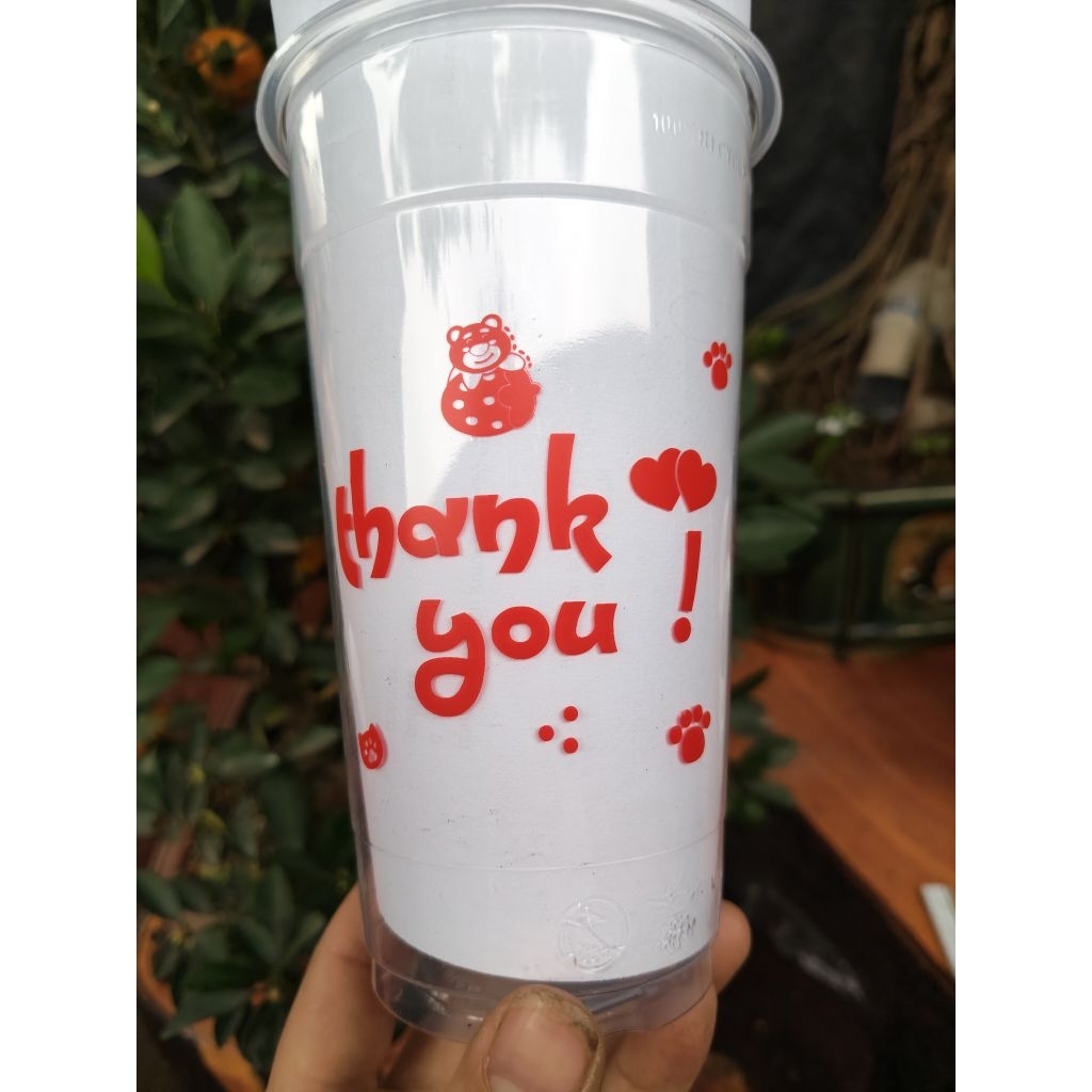 500-1000 ly nhựa đáy bằng logo in sẵn và logo theo yêu cầu.