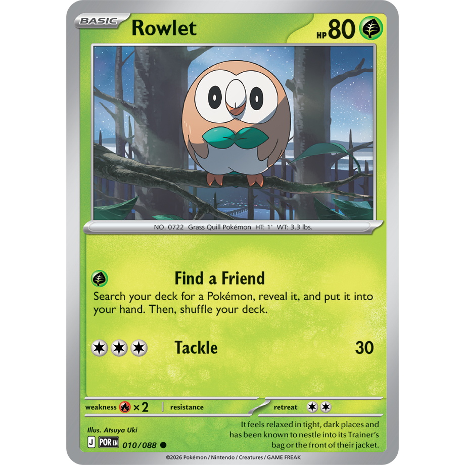 [KW2 Pokemon] [EN] Thẻ 010/088 Rowlet - POREN