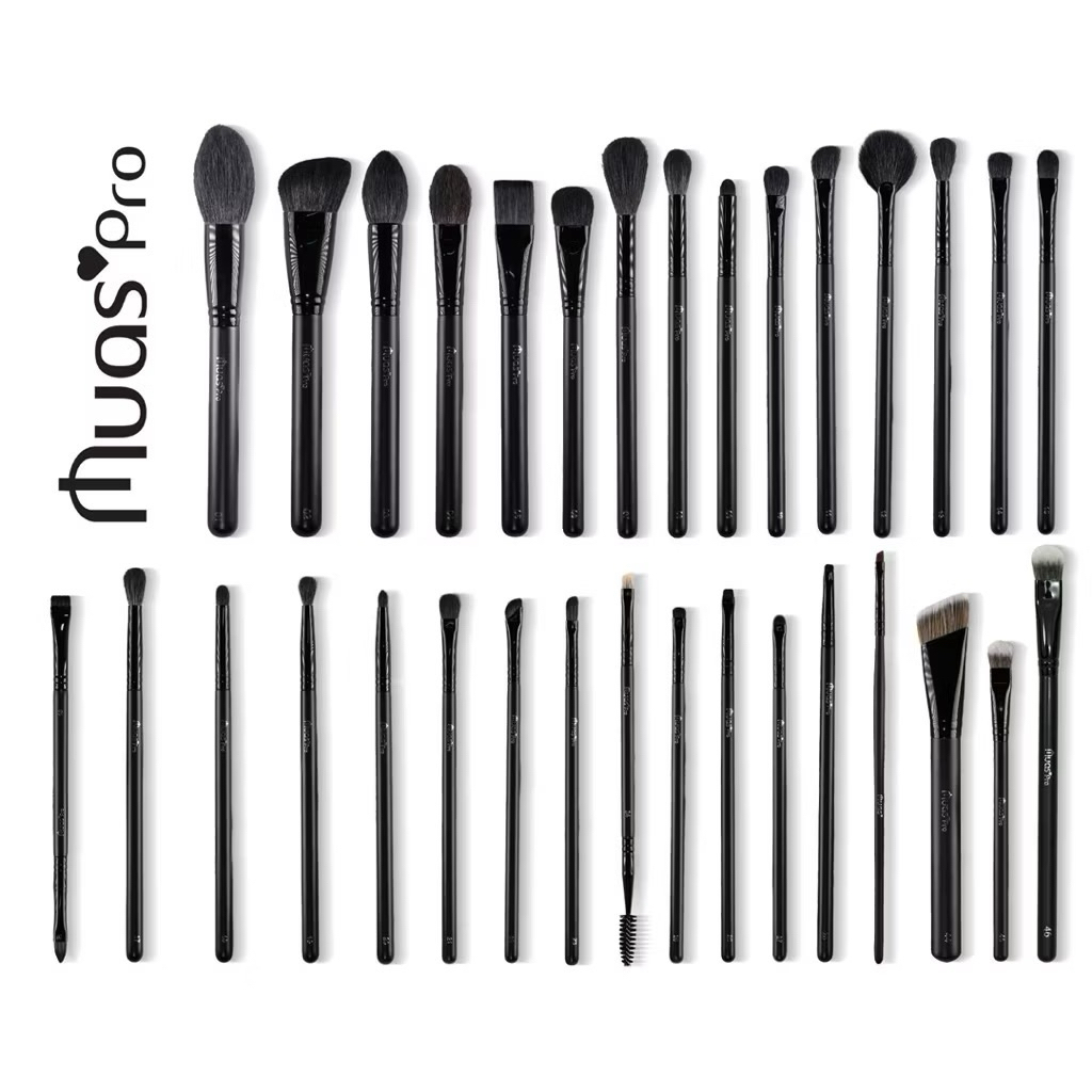 [Có túi & Hộp] Bộ Cọ Muas Pro 32 Cây Thân Gỗ Đen Chất Lông Mền Mịn Sang Chảnh Chuyên Dùng Makeup Art