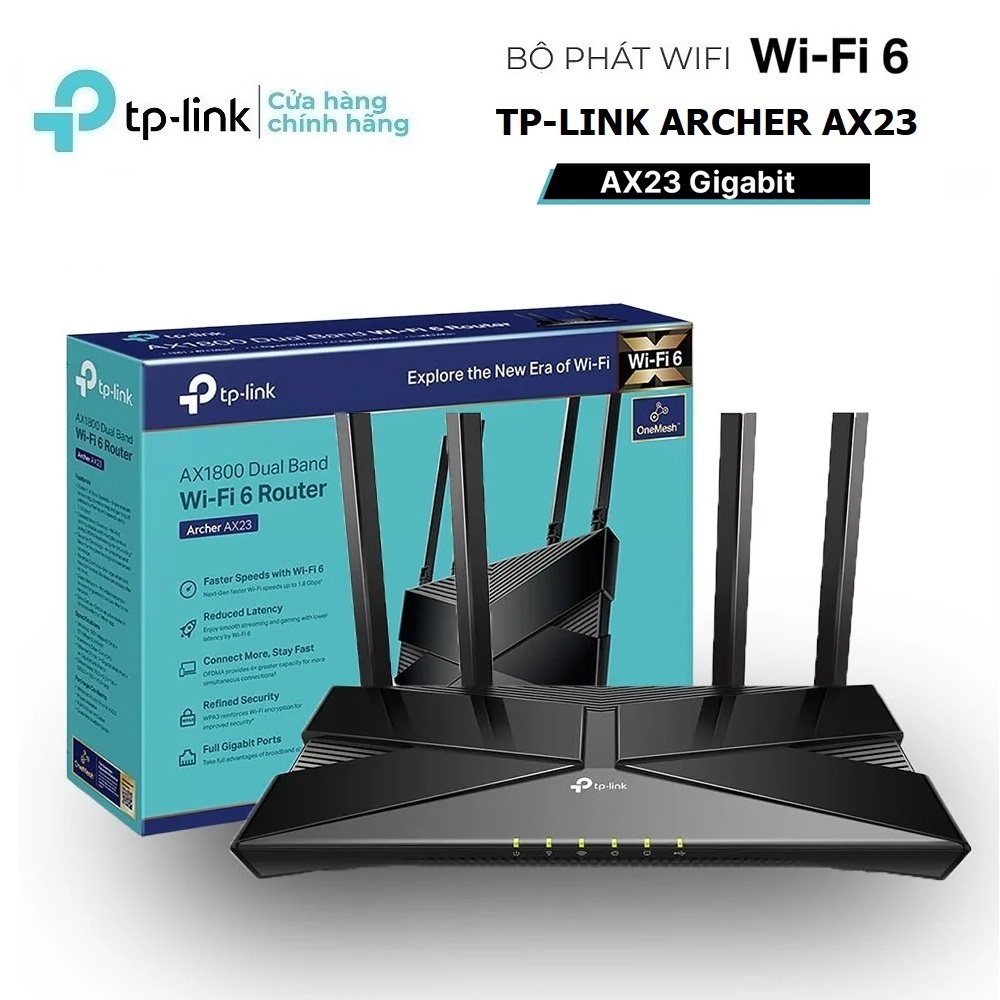 Bộ Phát Wifi 6 TPLink Archer AX10 / AX12 / AX23 Wifi 6 Băng Tần Kép Chuẩn AX1500/ AX1800 - Bảo Hành 