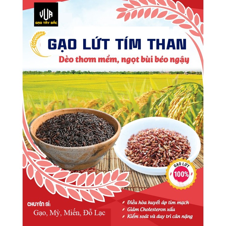 Combo 3kg Gạo lứt đen Điện Biên_đóng gói 3kg/túi
