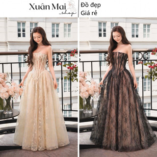Đầm ống maxi nữ nhúng thân đan dây cột nơ form xoè dài hoa hậu Thiên Ân mặc đi chơi đi tiệc đi biển