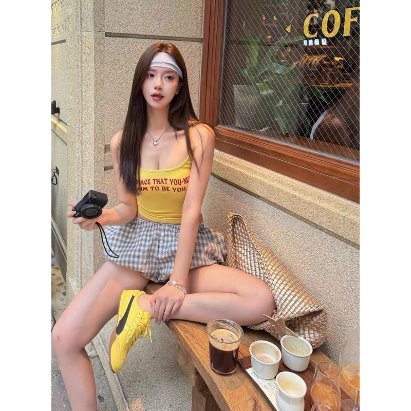 [BST Biển] Quần Bí Phồng Kẻ Caro Cạp Trễ Phối Ren Lưng Chun Co Dãn Thoải Mái, Quần Siêu Ngắn Cho Mùa Hè Đi Biển | BigBuy360 - bigbuy360.vn