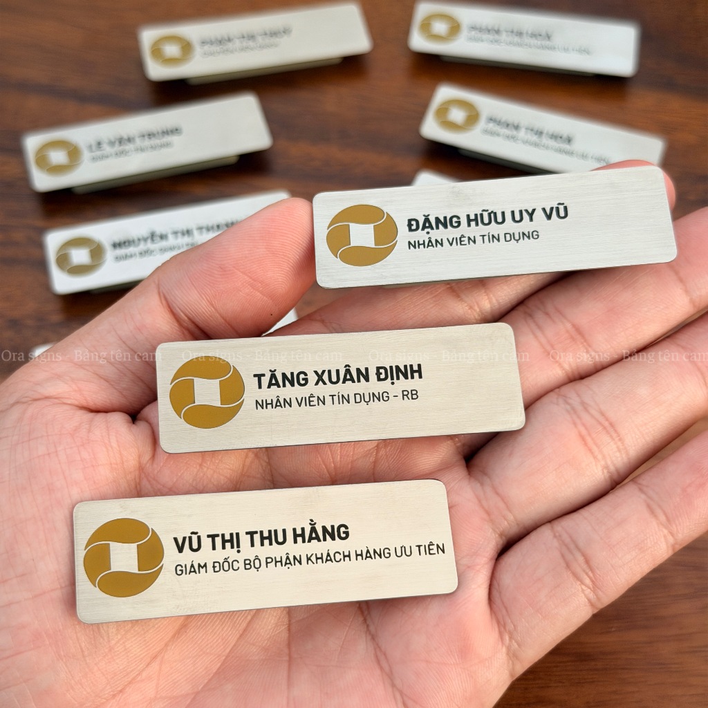 Bảng tên inox ăn mòn kim loại OCB bank (đặt sl ít ghép đơn 12-15 ngày có hàng)