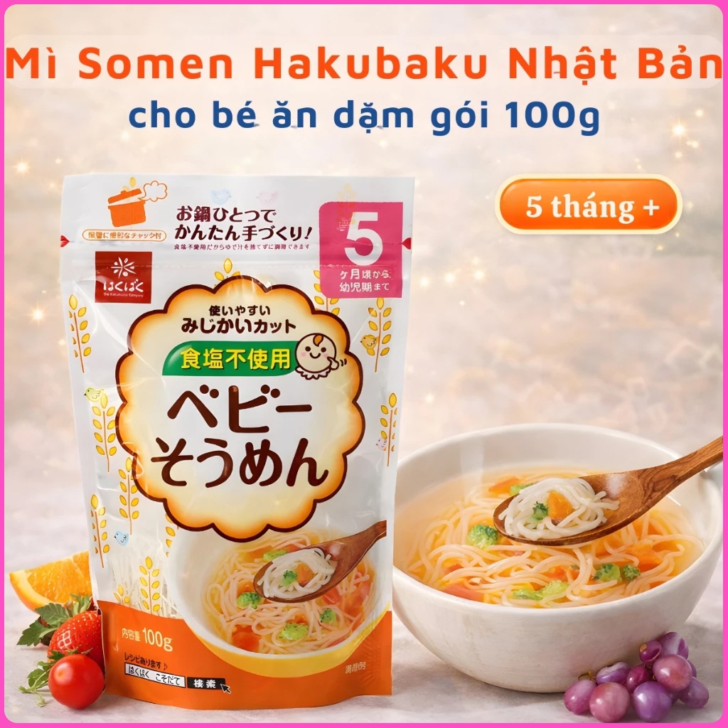 [DATE MỚI] Mì Somen Tách Muối Hakubaku Nhật Bản - Bún Khô Ăn Dặm An Toàn Cho Bé - Mỳ Somen Cho Bé.