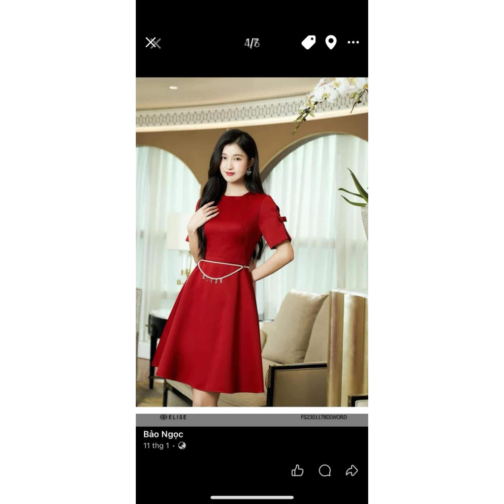 đầm đỏ elise