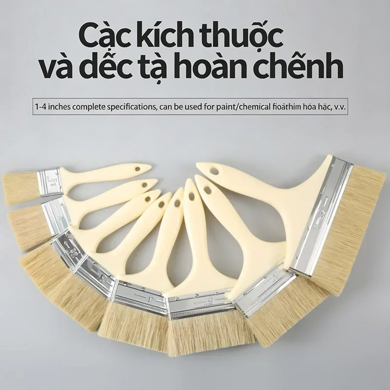 cọ sơn quét keo cọ sơn đa năng gia dụng cọ sơn bộ nhiều cỡ cọ sơn tay cầm chắc chắn cọ sơn công cụ x