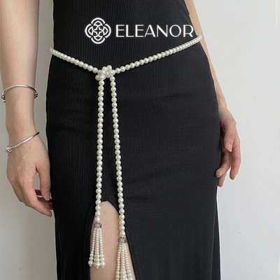 Thắt lưng nữ Eleanor Accessories ngọc trai nhân tạo phụ kiện thời trang dây nịt 11918