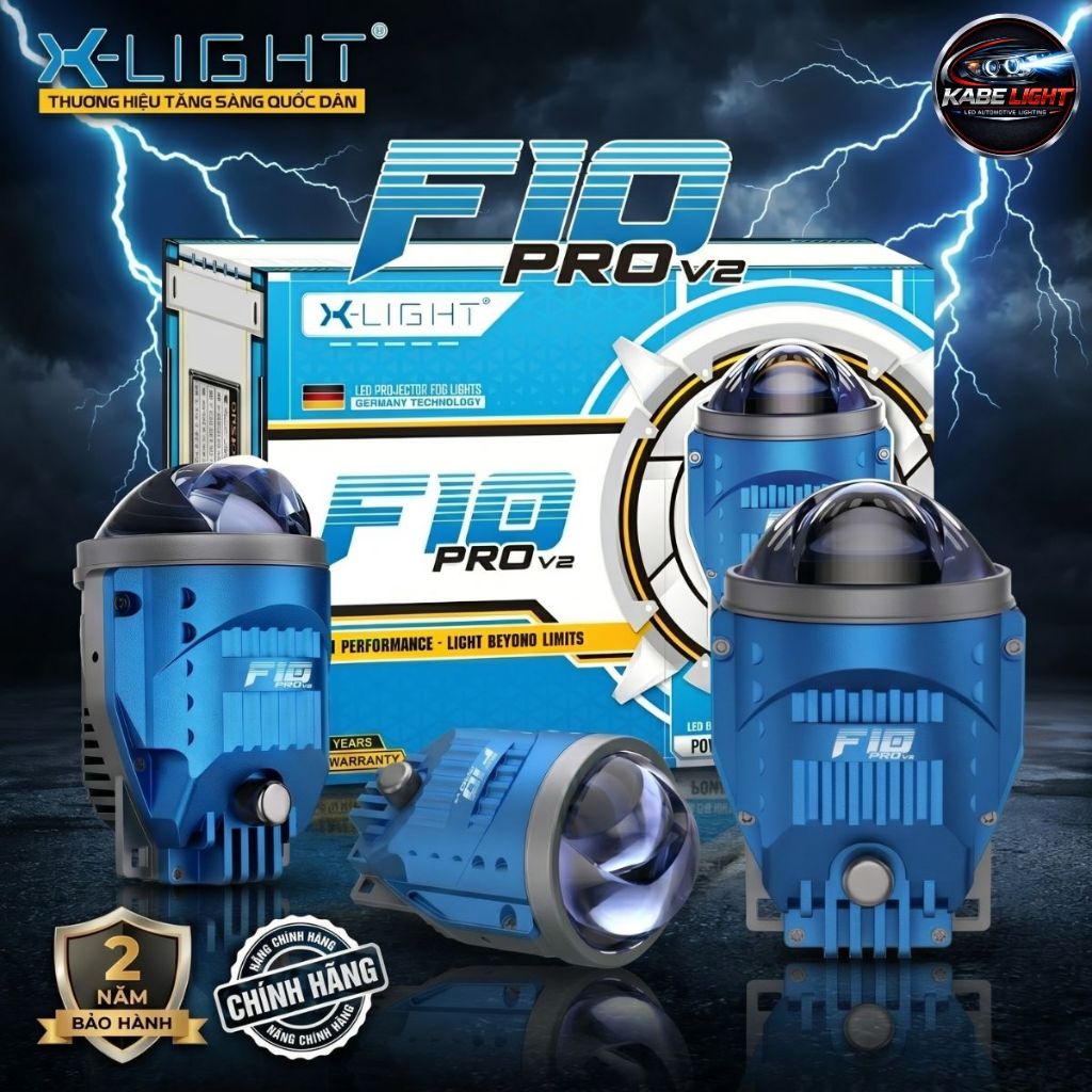 Đèn Bi Gầm X-LIGHT F10 Pro V2 2026 Phiên Bản Mới, Tích Hợp 3 Nhiệt Màu Siêu Tiện Lợi (Giá 1 Cặp)