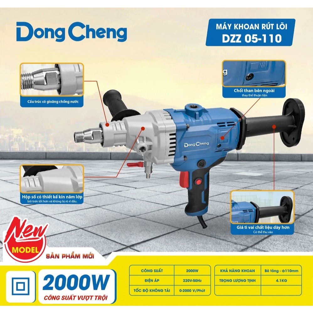 Máy Khoan Rút Lõi Cầm Tay DongCheng DZZ05-110 (2000w)