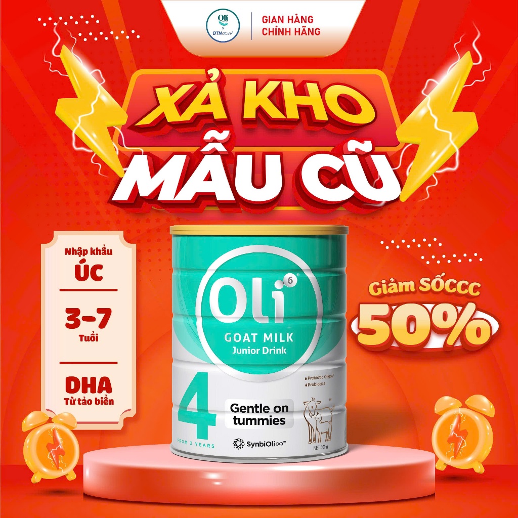 SỐ 4 | (Mẫu cũ date 10.2026) Sữa Dê Công Thức Nguyên Kem Đạm A2 Oli6 Số 4 – Bổ Sung BB536 Êm Bụng Dễ