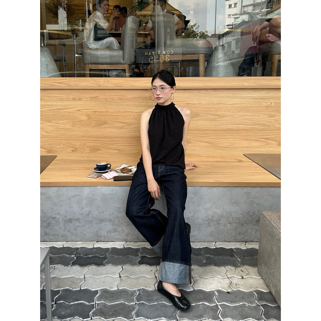 Áo yếm cổ trụ xô thêu FORM RỘNG - Aufra studio