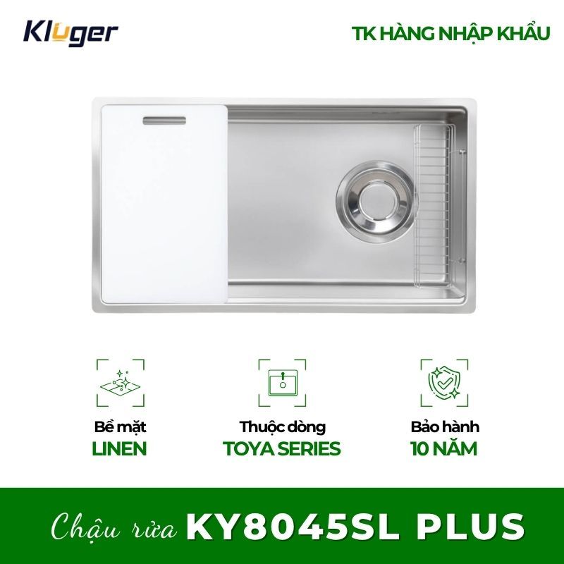 [BẢO HÀNH 10 NĂM + TẶNG VÒI RỬA] Chậu rửa chén Kluger KY8045SL Plus – Chậu Rửa Chén Cao Cấp