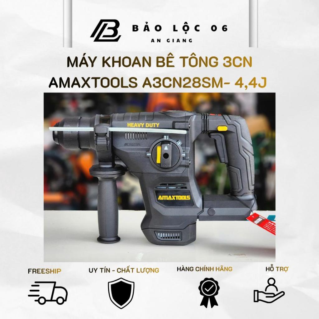 Máy bê tông pin không chổi than AMAXTOOLS A3CN28SM(Heavy Duty 21V–4J) có tạo xung có chống lật cổ ta