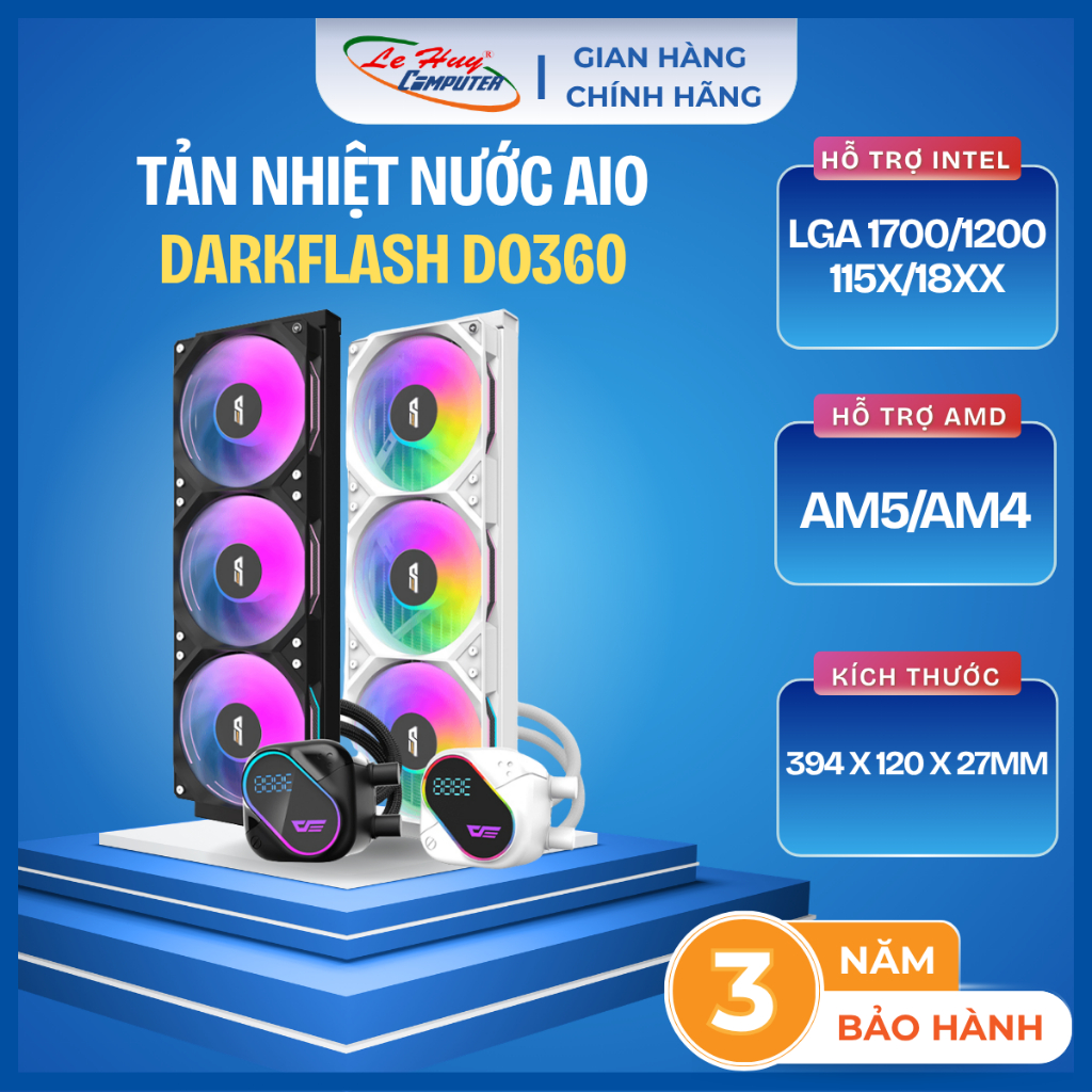 Tản Nhiệt Nước AIO DARKFLASH DO360 BLACK/ DO360 WHITE -Hàng Chính Hãng