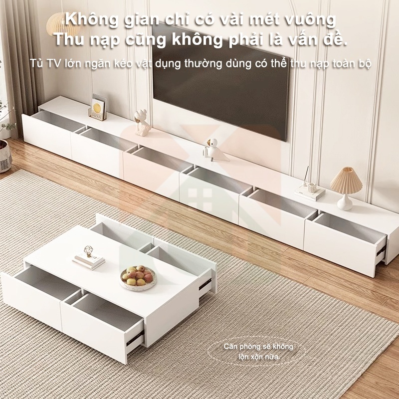 Kệ Tivi Màu Kem Phong Cách Hàn Quốc Tối Giản Hiện Đại Có Ngăn Kéo 120/140/160cm Phòng Khách Đẹp | BigBuy360 - bigbuy360.vn