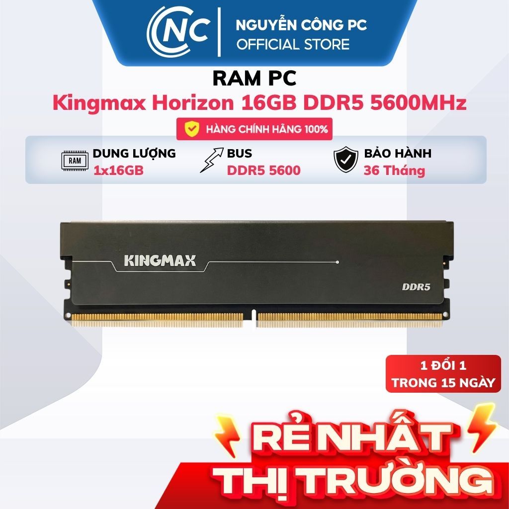 RAM PC 16GB Kingmax Horizon DDR5 5600MHz (1x16GB ) - BH 36 tháng