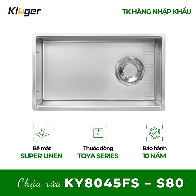 [BẢO HÀNH 10 NĂM + TẶNG VÒI KLF0030S] Chậu rửa chén Kluger KY8045FS – S80 – Thiết Kế Sang Trọng