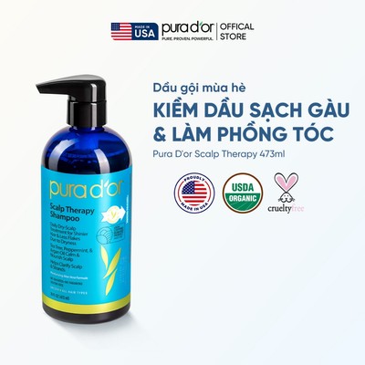 [GWP] Dầu Gội Kiềm Dầu, làm phồng tóc và sạch gàu Pura D'or Scalp Therapy 473ml