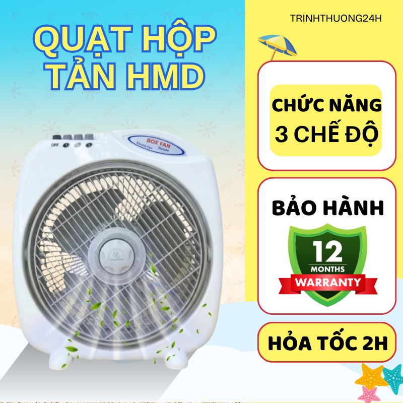 Quạt hộp tản gió HMD89, quạt tản 3 chế độ gió mạnh ,tiết kiệm điện - Bảo hành  chính hãng12 tháng