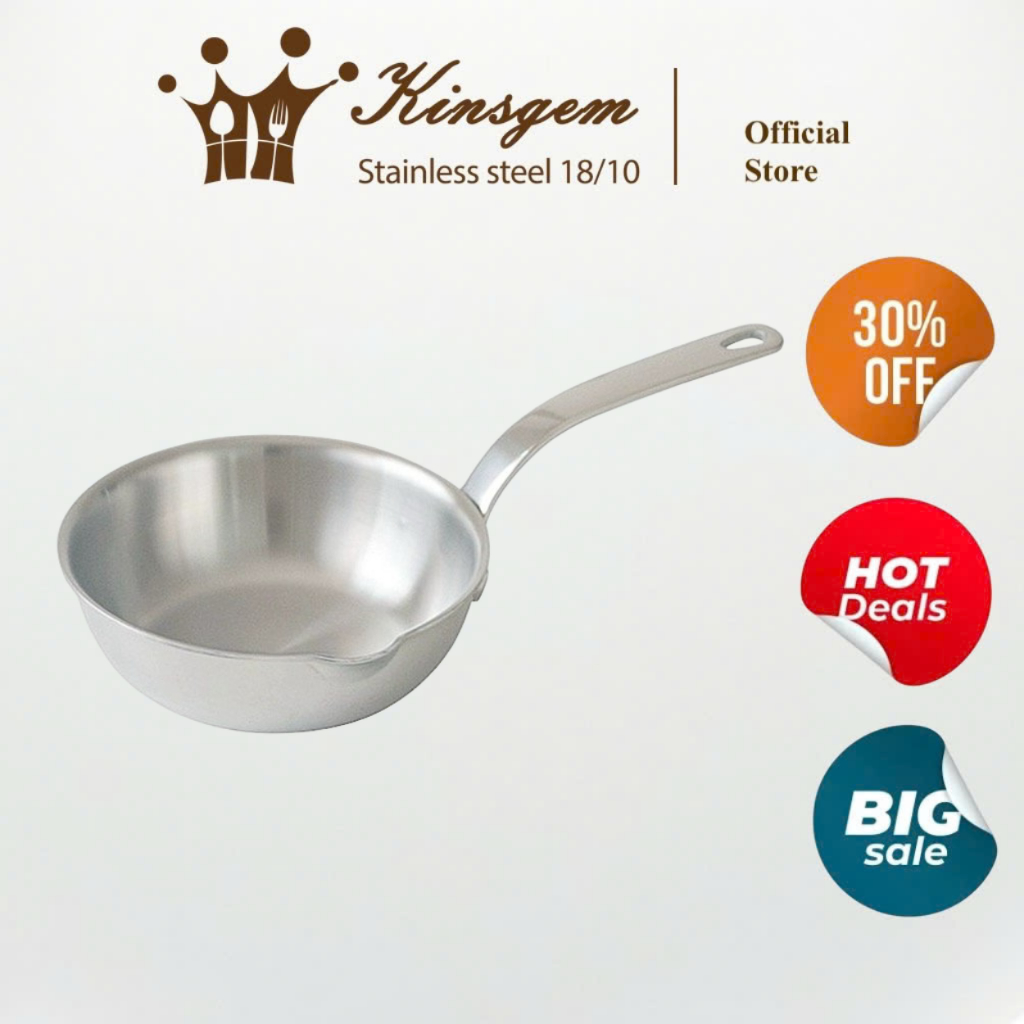 Chảo Inox 12 Inox316 Chảo Nguyên Khối Chảo Mini  Chiến Rán Chảo Rán TrứngĐun Sốt Nấu Cháo Trẻ Em
