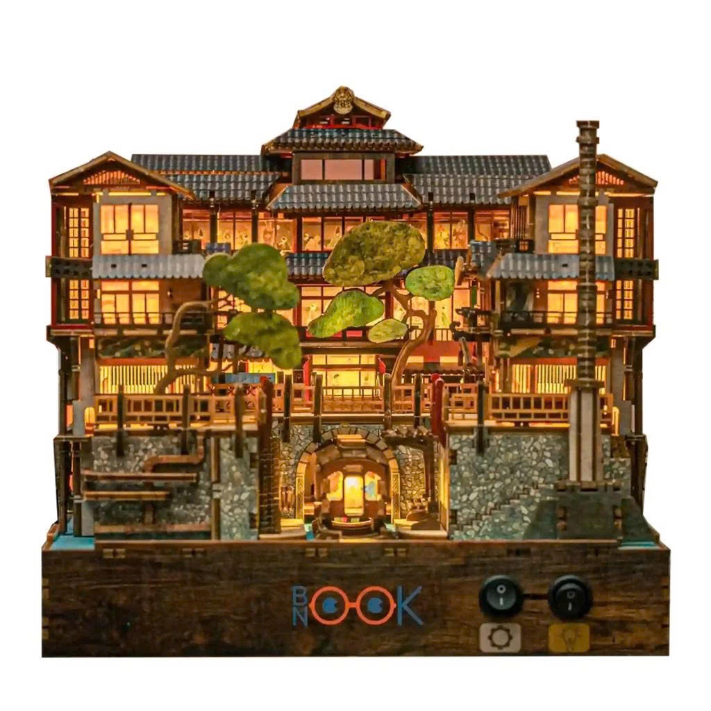 Mô hình Book Nook Nhà tắm nước nóng Ginzan Onsen BN005 Có đèn + Chuyển động