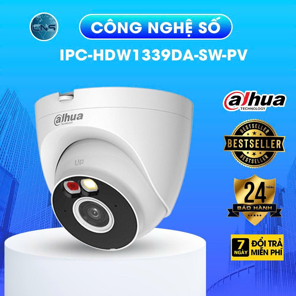 Camera Wifi DH-IPC-HDW1339DA-SW-PV Turret 3MP DAHUA - ĐÀM THOẠI 2 CHIỀU, HỒNG NGOẠI 30M