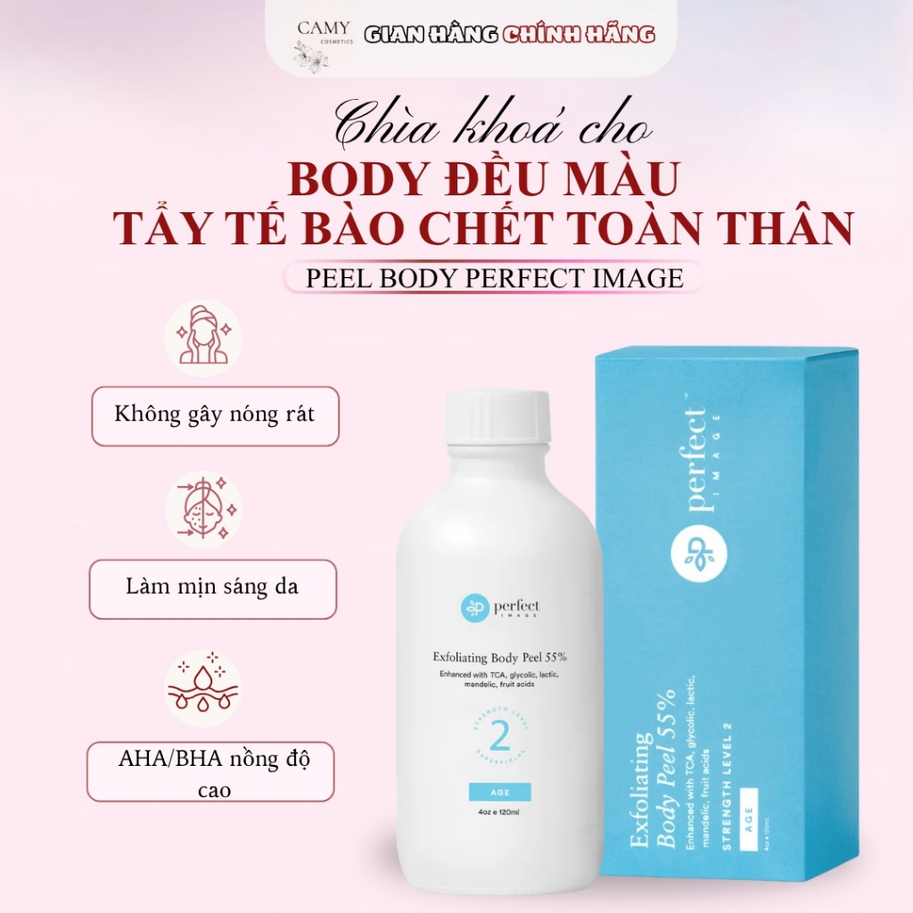 Dung dịch peel toàn thân perfect image Exfoliating Body Peel loại bỏ tế bào chết & làm sáng da 120ml