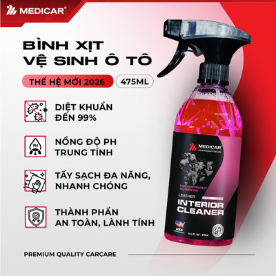 DUNG DỊCH VỆ SINH NỘI THẤT Ô TÔ Medicar – Diệt khuẩn đến 99%, sạch sâu, khử mùi, an toàn tuyệt đối