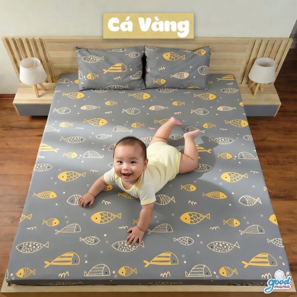 Ga chống thấm goodmama 100% cotton cao cấp (không vỏ gối)