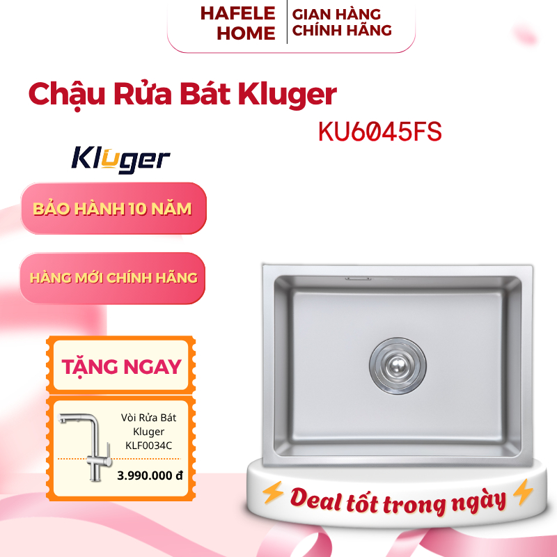 Chậu Rửa Bát Kluger KU6045FS Basic - Bề Mặt Linen Dập Nổi - Công Nghệ Ép Khuôn Liền Khối - EEH