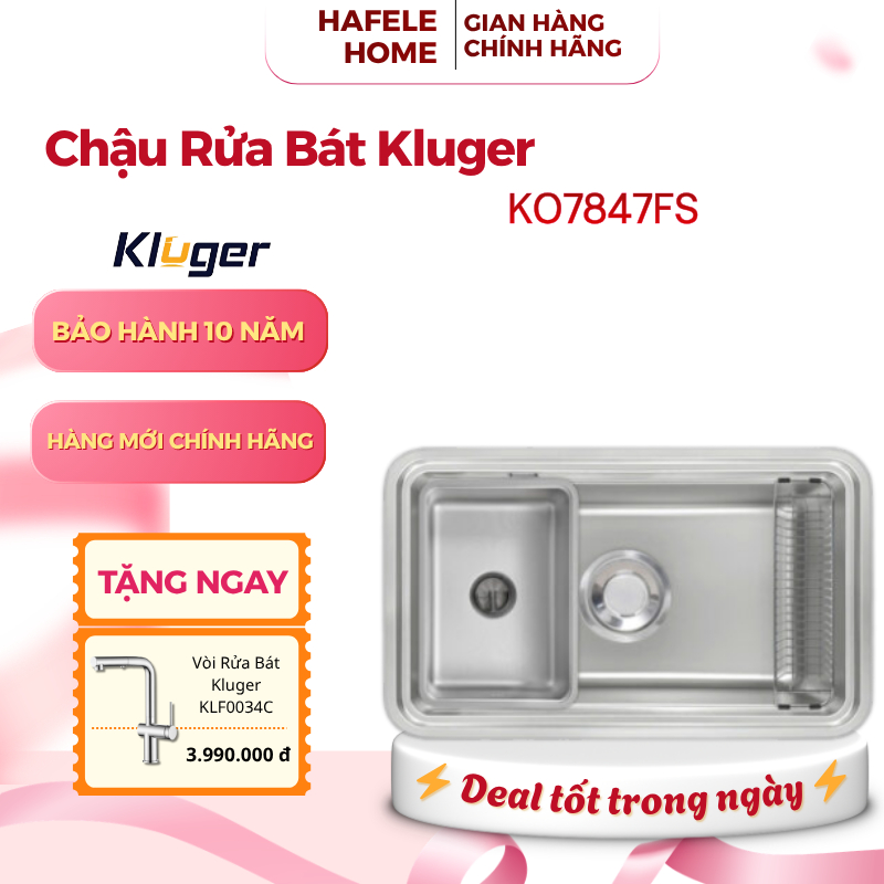 Chậu Rửa Bát Kluger KO7847FS Plus – Chất Liệu Inox 304 Cao Cấp – Thiết Kế Hiện Đại – EEH
