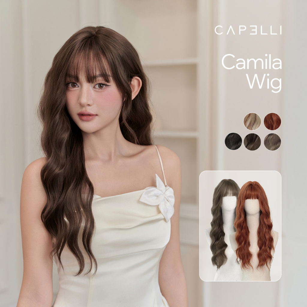 Tóc Giả Nguyên Đầu CAPELLI Xoăn Sóng Mái Thưa Camila Wig