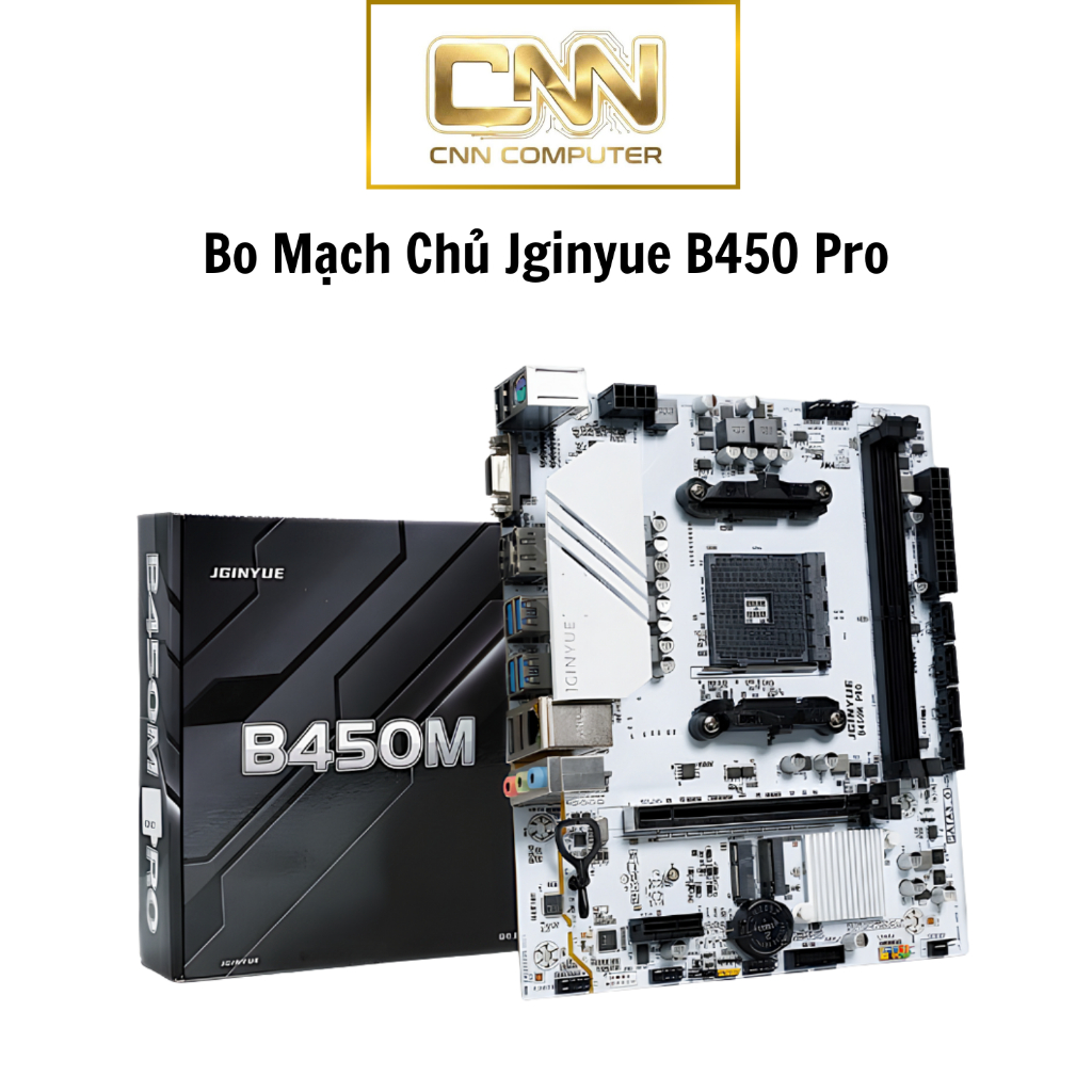 Main Jginyue B450 Pro ARGB, Hiệu Năng Ổn Định, LED RGB Đẹp, Build PC Gaming Chất Lượng