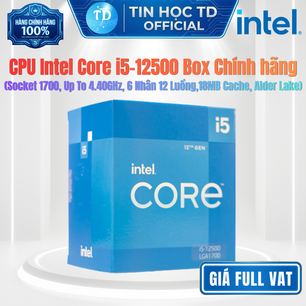 CPU Intel Core i5-12500 6 nhân 12 luồng - Box Chính hãng