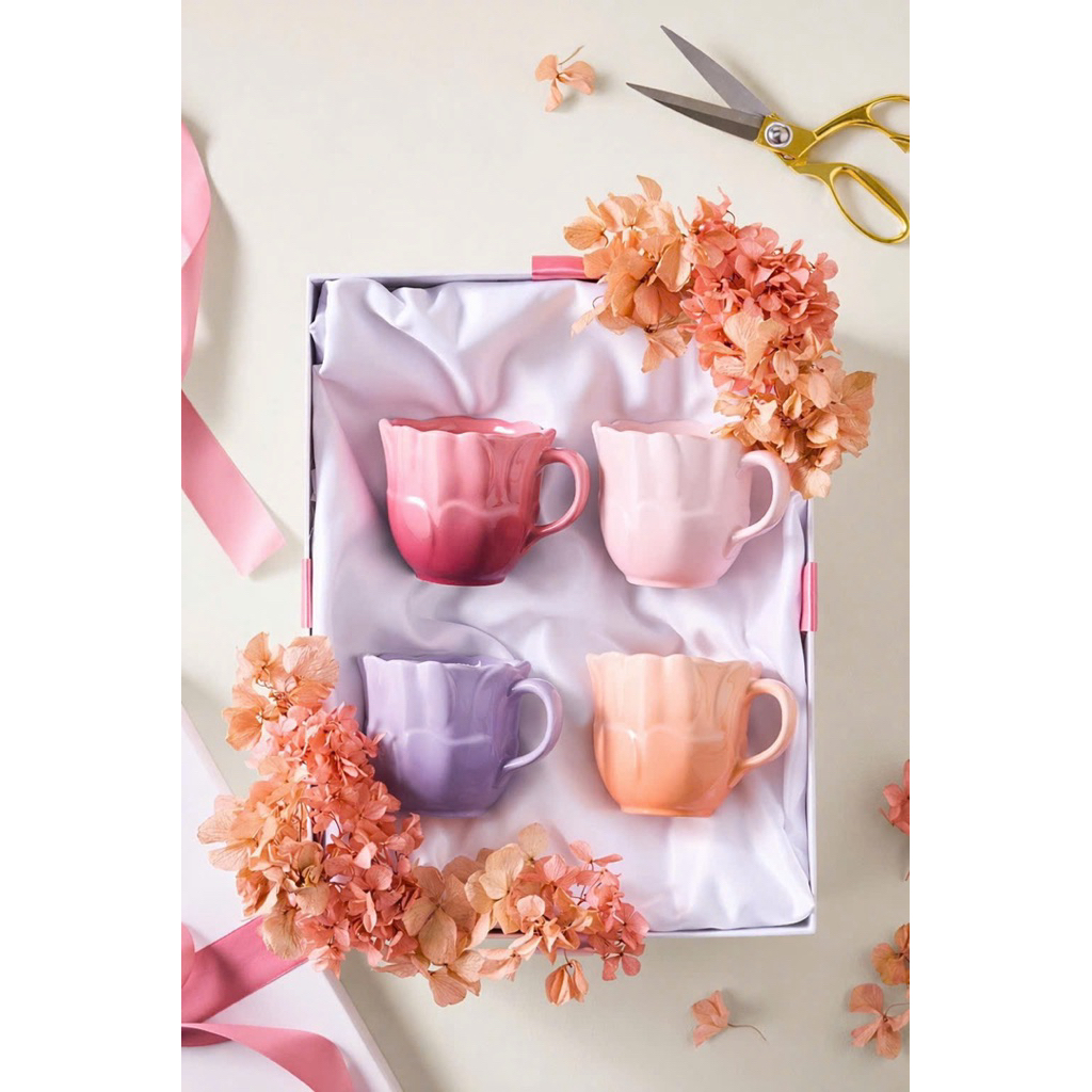 Set 4 cốc Le Creuset dáng hoa 350ml