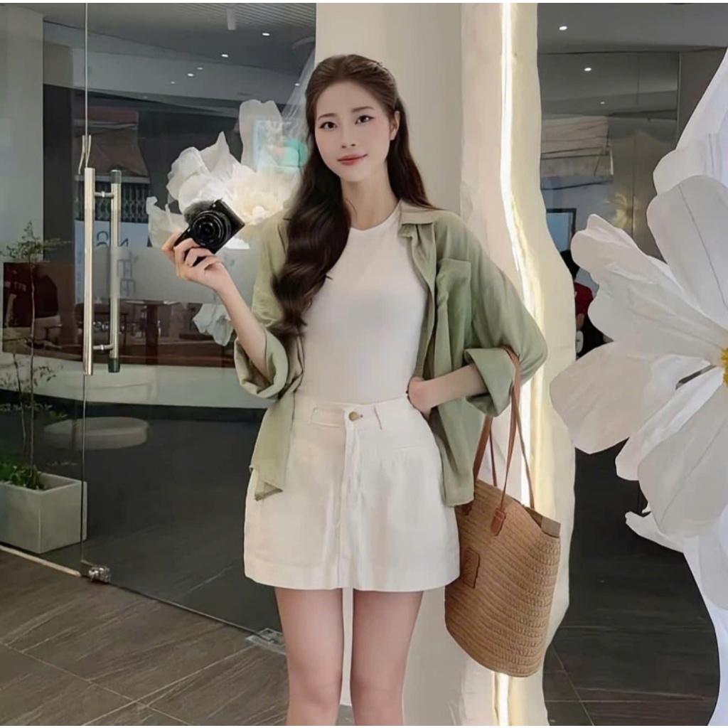 Áo sơ mi đũi tay dài nữ mềm mịn mát phong cách hàn quốc áo sơ mi nữ tay dài H07 Qiho store | BigBuy360 - bigbuy360.vn